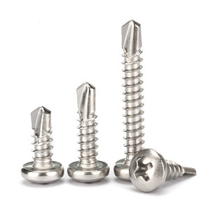 Bolsa <span class=keywords><strong>de</strong></span> 100 piezas <span class=keywords><strong>de</strong></span> acero inoxidable 410 Pan redondo autoperforante tornillo para techos M4.2 M4.8 sistema <span class=keywords><strong>de</strong></span> medición métrica empotrada en cruz - Product Image 3