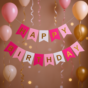 Guirnalda de Letras Doradas y Rosas de Feliz Cumpleaños, 14 Piezas, 4 Metros, Decoración para Fiestas - Product Image 3