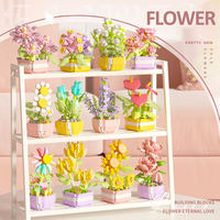 Set de Bloques de Construcción de Flores DIY, Flor de Cerezo, Tulipán, Girasol, Juguete Educativo de Plástico ABS, Ladrillos de Plantas de Jardín para Niños, Decoración del Hogar