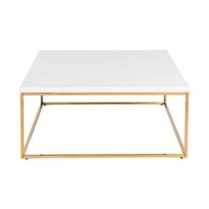 <b>Square</b> Modern Gold with Powder Coating and Stylish White Stainless <b>Marble</b> Top Accent <b>Coffee</b> <b>Table</b> - Product Image 4