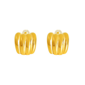Boucles d'oreilles YF3685 tendance, étanches, en acier inoxydable, plaquées or 18 carats, forme banane unique - Product Image 6