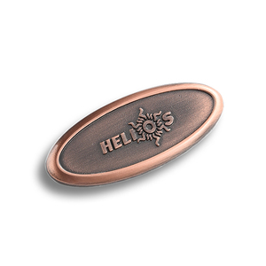 Oval Portable Ancient <b>Copper</b> Red Customized Logo Nameplate Name Badge - Product Image 1