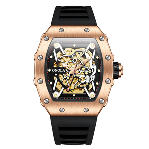 Montres-bracelets mécaniques squelette de luxe de marque supérieure ONOLA 3829 OEM, étanches, automatiques, pour hommes - Product Image 1