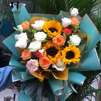 Tonodo vente en gros, plastique imperméable, bord doré, Bouquet Floral, emballage, style coréen, papier fleur mat