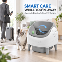 Fournisseur en gros CE RoHS FCC Bac à litière intelligent semi-ouvert pour chat, pour usage intérieur, système de sécurité multicouche, grande capacité 76L+