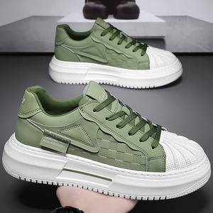 Nuevos Zapatos Blancos para Hombre con Punta Redonda, Aumento de Altura Interior, Zapatos Deportivos Casuales a la Moda, Zapatos de Plataforma Versátiles - Product Image 2