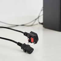 Adaptateur de prise britannique avec rallonge et 3 prises, câble de 1 m avec protection pour l'alimentation des ordinateurs et des ordinateurs portables