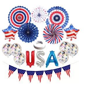 Abanicos de Papel Rojo, Azul y Blanco, Decoraciones Patrióticas para Fiestas, Estilo Bandera de EE. UU., Globos para Celebración de <span class=keywords><strong>Carnaval</strong></span>, Día de la Independencia - Product Image 5