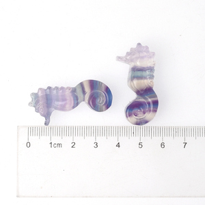 Commercio all'ingrosso di cristallo naturale intagliato a mano ippocampo quarzo arcobaleno Fluorite cavalluccio marino - Product Image 5