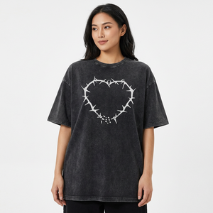 Custom Women's Graphic Acid Wash T-Shirt Oversized <b>Vintage</b> Mineral Washed Heavyweight Streetwear Cotton <b>Tee</b> - Product Image 5
