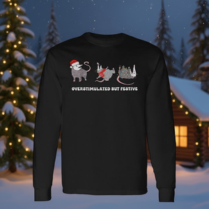 Camiseta de manga larga Overstimulated But Festive Possum Christmas - Product Image 3