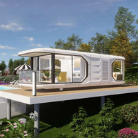 Maisons préfabriquées en acier en forme de capsule spatiale - Unité de vie moderne modulaire, haute technologie, étanche et écologique