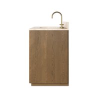 Meuble-lavabo moderne à vasque simple en bois massif pour appartement de luxe et projets de meubles de commode