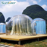Dôme de glamping géodésique fixe en polycarbonate de luxe avec garantie de 10 ans pour usage hôtelier