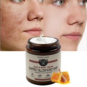 Baume Fouetté au Suif de Bœuf et au Miel 113g – Hydratant Apaisant <span class=keywords><strong>Visage</strong></span> et Corps à la Vitamine B5 – Anti-Poches, Réducteur de Pores, Végan - Product Image 1