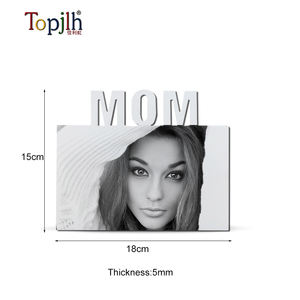 Topjlh blanc bois Sublimation blanc MDF cadre Photo thème maman avec impression personnalisée pour la congélation de beaux moments <span class=keywords><strong>mère</strong></span>-enfant - Product Image 3