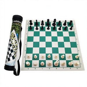 Juego <span class=keywords><strong>de</strong></span> Ajedrez Enrollable 3D Blanco y Negro, Apto <span class=keywords><strong>para</strong></span> Viajes al Aire Libre, Campamentos en Interiores y Exteriores, Bolsa <span class=keywords><strong>de</strong></span> Almacenamiento <span class=keywords><strong>para</strong></span> Niños - Product Image 1