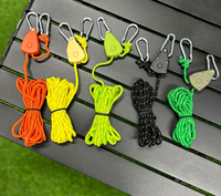Poulie à cliquet de 4 mètres de long et de 4 millimètres d'épaisseur pour corde de camping, tendeur réglable, guide de tente, boucle de ceinture.
