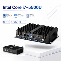 Industrial Mini PC Intel Core I3-5005U I5-4200U I7-5500U Fanless Embedded Computer Dual LAN DDR3L MSATA SSD for Automation