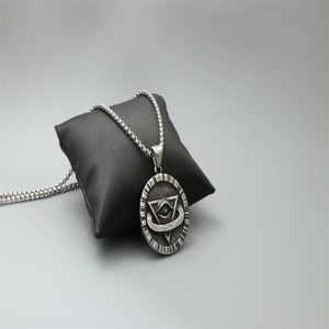 yunnique Round Geometric Pendant <b>Necklace</b> Stainless Steel Silver Black Unisex Fashion Gift Jewelry - Product Image 3
