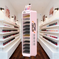 Présentoir Moderne en Métal et Acrylique pour Magasins et Salons, Organisateur de Vernis à Ongles avec 12 Étagères, Montage Facile