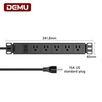 Barre d'alimentation pour rack, 5 prises US, interrupteur de surcharge, 15A, 1875W, cordon 14 AWG 2m, barre d'alimentation pour serveur, FCC ETL