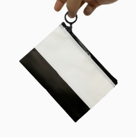 Sac auto-scellant bicolore, sac à fermeture éclair noir mat avec tirette, sac de rangement pour foulards et masques pour les yeux, pochette de voyage à fermeture éclair pour articles de toilette