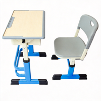 Ensemble de mobilier scolaire pour enfants : Chaise d'étude avec filet sous le siège et crochet pour sac à dos, empilable et coloré pour la maternelle