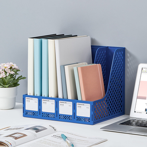 <span class=keywords><strong>COMIX</strong></span> Porte-revues en plastique épais blanc à quatre compartiments, organiseur de documents de bureau grande capacité pour usage professionnel - Product Image 4