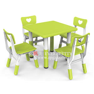 Meubles de classe pour la maternelle et la garderie, table multi-personnes en plastique, ensemble de bureau et de chaise coloré pour enfants, table et chaise pour enfants - Product Image 6