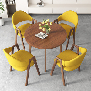 交渉テーブルラウンドレセプションテーブルと椅子の組み合わせミルクティーショップレセプション小ラウンドテーブルバルコニーホーム交渉 - Product Image 4