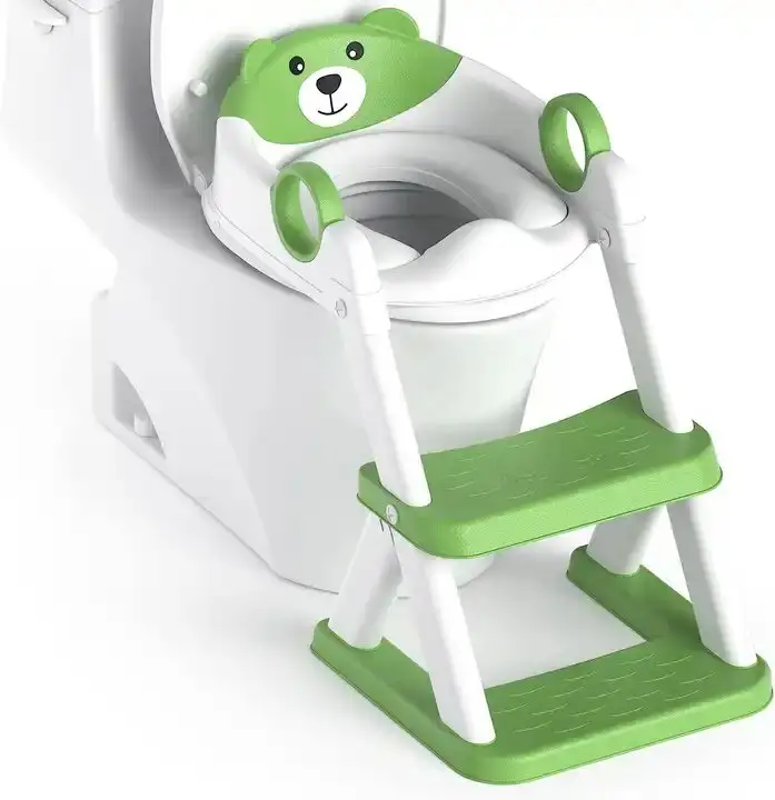 Toilet tangga lipat plastik, dudukan PU latihan Toilet balita bayi dengan bangku langkah