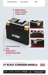 แบตเตอรี่ลิเธียม LIYON 12.8V จากโรงงานโดยตรง อายุการใช้งานยาวนาน 400CCA ใช้แทนแบตเตอรี่ QJMOTO - Product Image 3