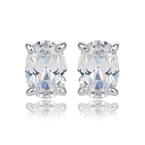 Mode bijoux fins S925 en argent Sterling ovale zircone pendentif collier boucles d'oreilles anneau ensemble de bijoux ensemble de bijoux de mariage de mariée - Product Image 3