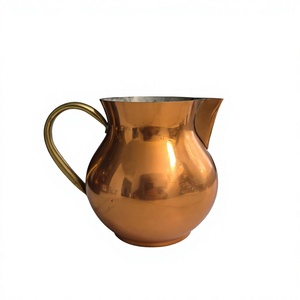 Pichet à eau vintage en cuivre 1,7 L, écologique, fait main, design classique, idéal pour les boissons de mariage et de fête - Product Image 2