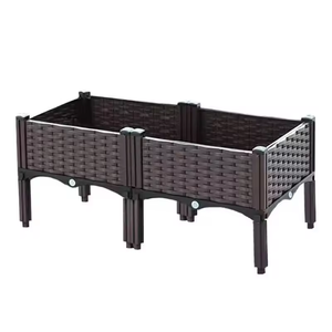 Pot de fleurs <span class=keywords><strong>en</strong></span> plastique pour toit, bac de plantation de légumes familial, <span class=keywords><strong>jardinière</strong></span> de balcon extérieur, <span class=keywords><strong>jardinière</strong></span> <span class=keywords><strong>en</strong></span> <span class=keywords><strong>résine</strong></span> marron - Product Image 5