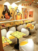 Leicht Luxuriöses Modernes Design Fiberglas Supermarkt Café Halle Außenbereich Restaurant Lounge Ei-förmiger Tisch und Stuhl für Restaurants