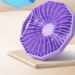 Zenidoo Ensemble de 2 éponges de douche modernes en silicone de qualité alimentaire, éponge exfoliante pour le corps, masseur, brosse de nettoyage, entièrement naturel - Product Image 2