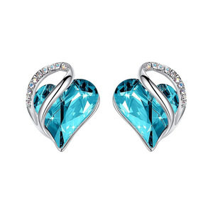 Fashion Rhinestone <b>Crystal</b> Jewellery <b>Earrings</b> Classic Heart of the Ocean White Gold Plated 12 Month Birthstone <b>Stud</b> <b>Earrings</b> - Product Image 5