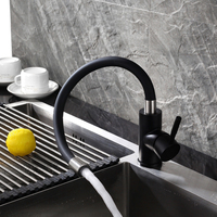Robinet d'évier noir rotatif à 360 degrés en inox avec poignée unique et tuyau flexible en caoutchouc de silicone multicolore ZY-K203BB