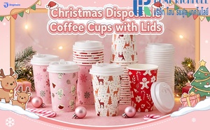 Vasos de Papel de Pulpa de Madera Biodegradables con Logotipo Personalizado, de 6oz-32oz, de Pared Simple para Bebidas Calientes/Frías con Impresión Flexográfica - Product Image 2