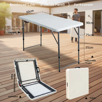 Table de repas d'extérieur pliante de 6 pieds fabriquée en Chine, tables pour événements