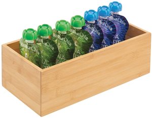 Organizador de madera de bambú, caja de almacenamiento para cocina, despensa y cajón, soporte para aperitivos, cajas de zumo, utensilios, <span class=keywords><strong>Te</strong></span> - Product Image 6