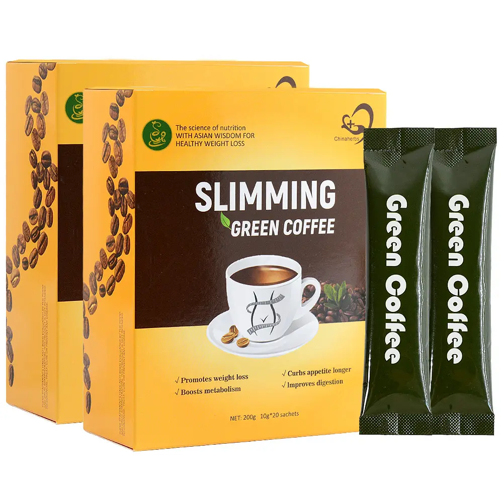 Private Label slim green coffee for weight loss slimming green coffee Instant coffee tea