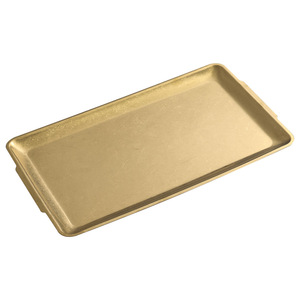 Stainless Steel Rectangular Plate 24 Cm Distressed Gold And Silver Flat Bottom Shallow Dish For Barbecue And Hot Pot - Product Image 3