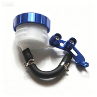 Réservoir de liquide de frein et d'embrayage pour moto en aluminium CNC, coupelle d'huile transparente avec tuyau et support de fixation, pièce de modification universelle