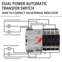 W2R-63A/4P 3-Phasen Solar ATS: 63A 10kA PC-Klasse Automatischer Transferschalter. Speziell für Photovoltaik- und Notstromsysteme.