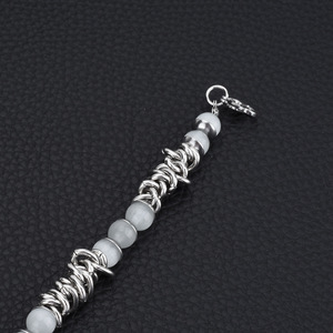 Hot Selling Popular Design Handmade <b>Beaded</b> <b>Bracelet</b> Titanium Steel Light Luxury Unisex's <b>Bracelets</b> Fashion Jewelry Wholesale - Product Image 3