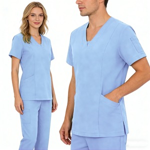 Women's Scrub Suits Split Set Moisture Wicking For Dentists ICU Beauty Salon Nurses Uniforms - Product Image 5