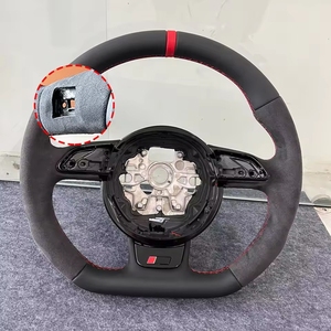 <span class=keywords><strong>Volant</strong></span> pour <span class=keywords><strong>Audi</strong></span> <span class=keywords><strong>A3</strong></span> A4 A5 A6 A7 A8 S3 S4 S5 B9 <span class=keywords><strong>Volant</strong></span> entièrement en daim avec surpiqûres rouges et cadre de bouton de commande - Product Image 6